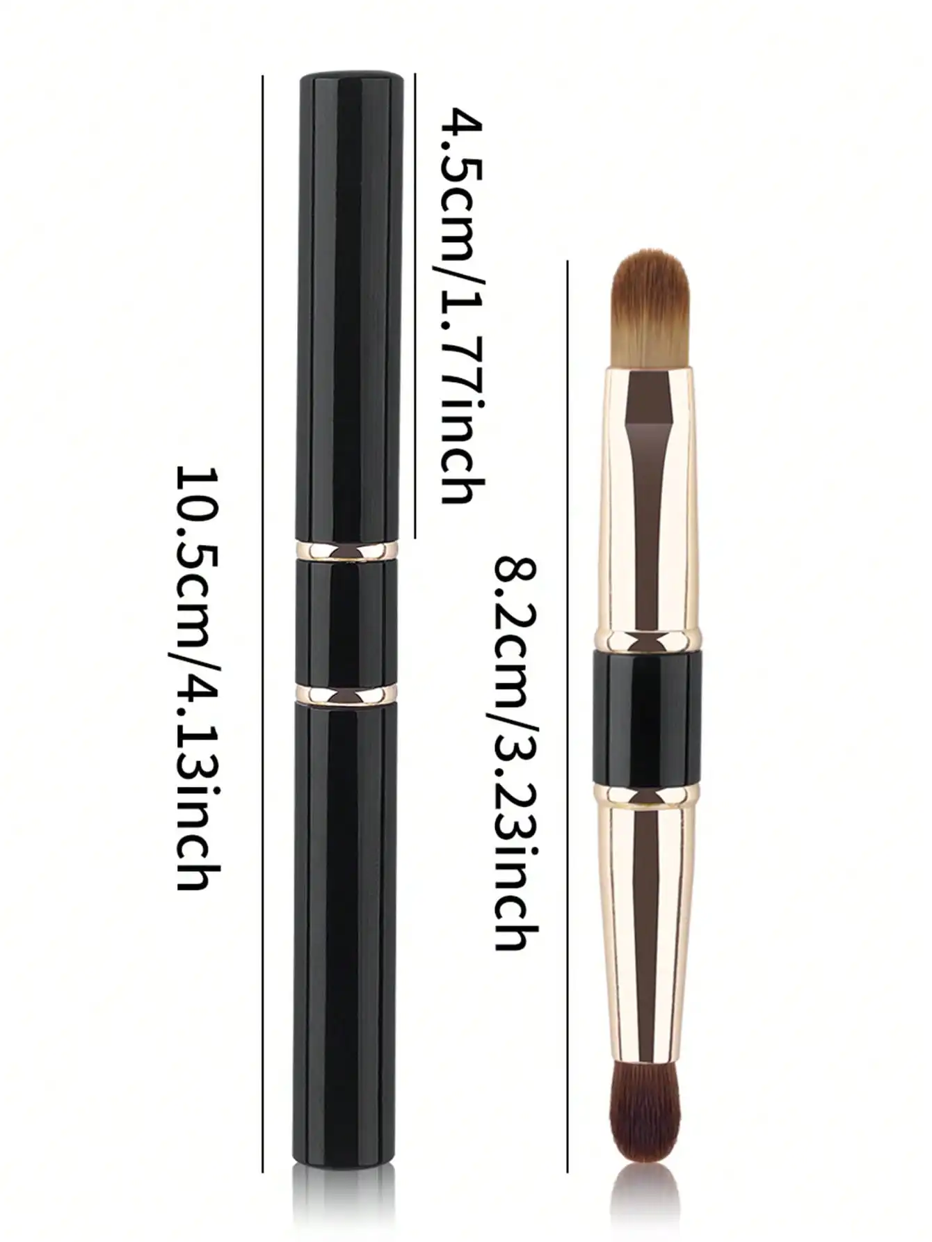 Dual‑ended Travel Makeup Brush With Dust‑proof Cap Soft Bristle Eyeshadow Concealer Detail Cosmetic Brush