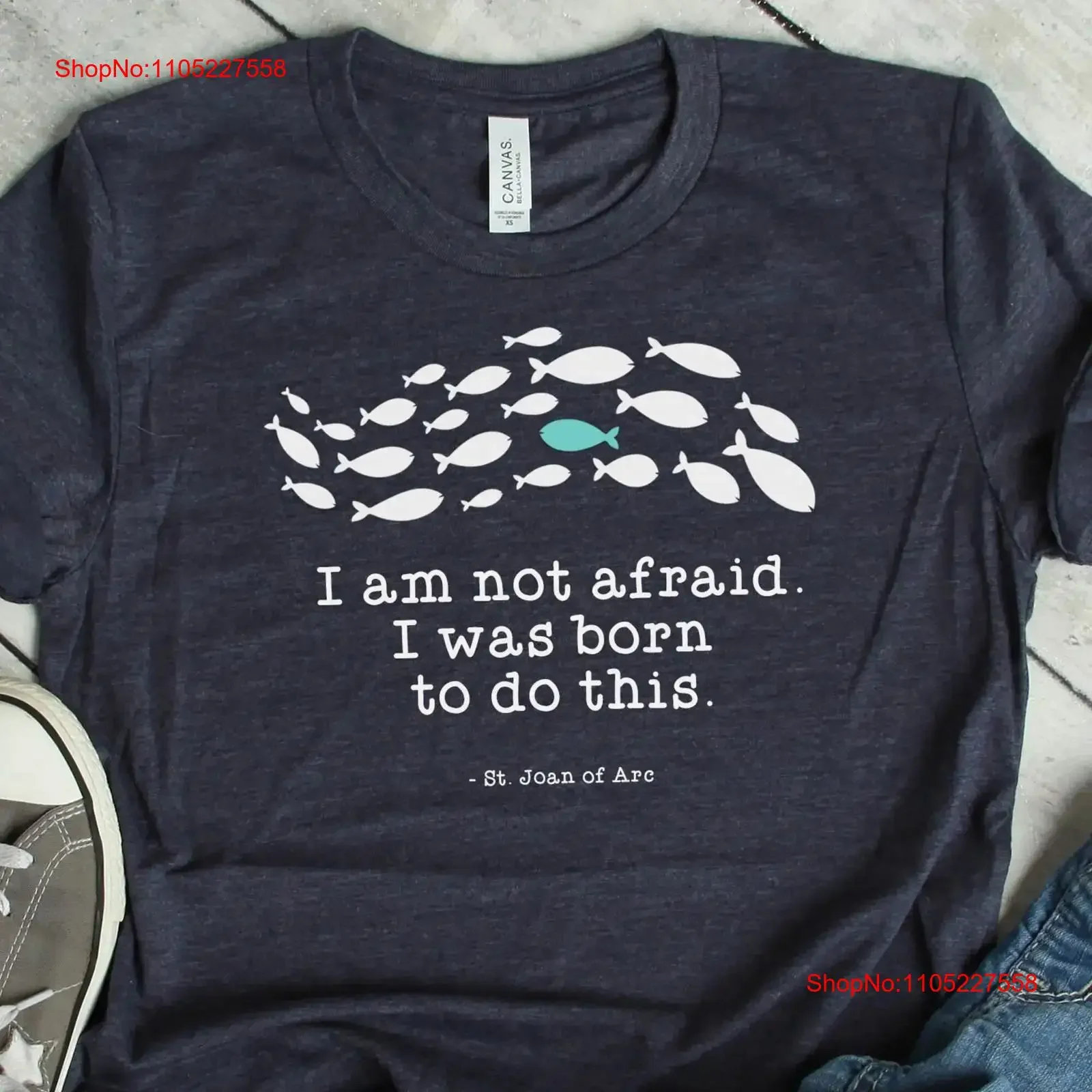Camiseta católica de Santa Juana de Arco, no me asusto, nací para esto, Saint Swim Against the Current, vintage, lavada, versátil