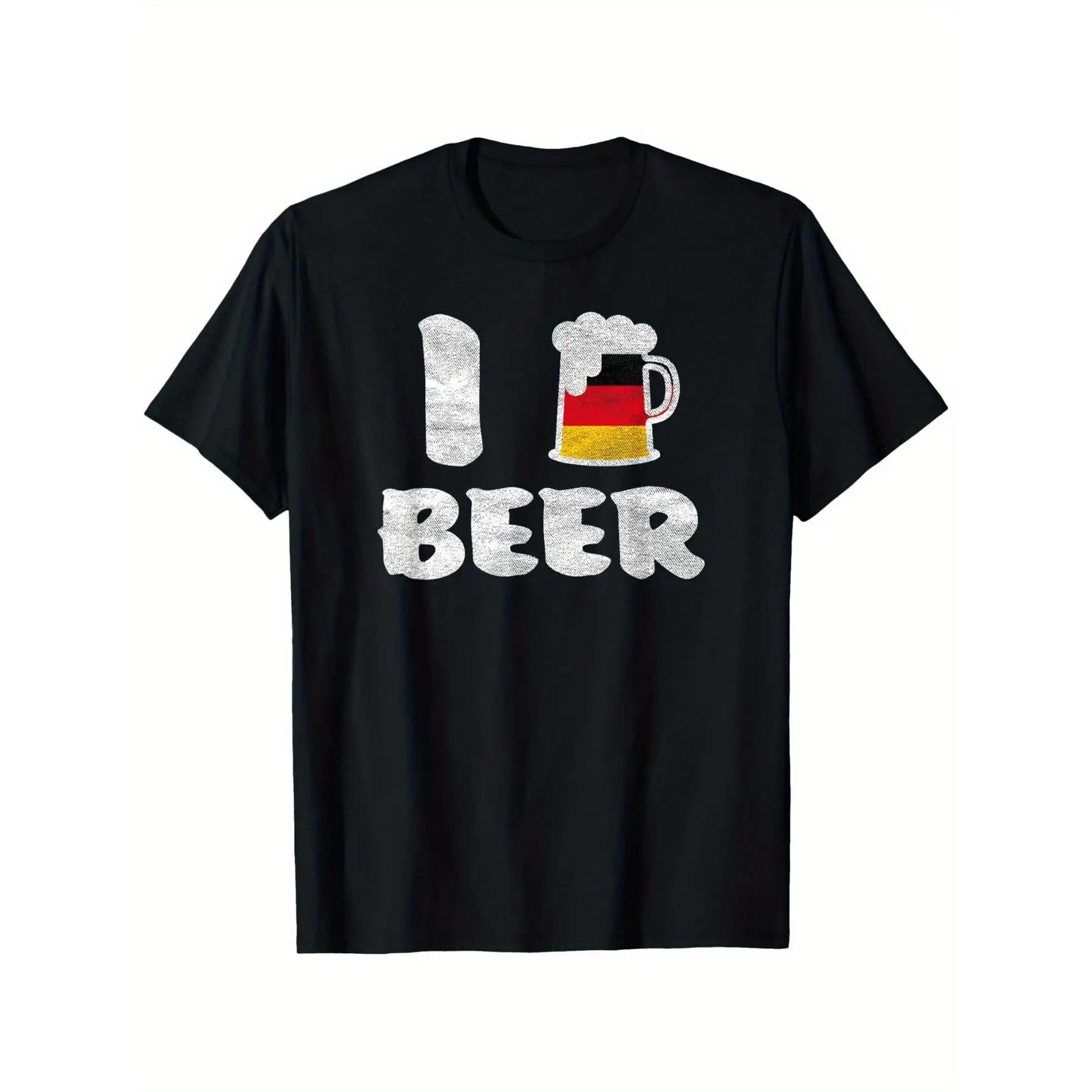 

I Love German Beer T-shirt, Funny Oktoberfest Graphic Tee, Humorous Beer Lover Gift, Pub Drinking Shirt for Men Women