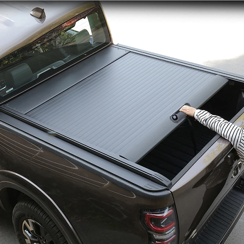 Car Parts Pickup Tonneau Cover With Lock Pull Push Lid Shutter Retractable Cover For Universal Pickup Truck