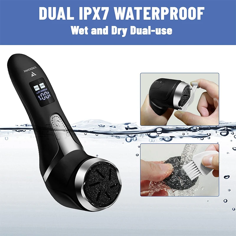 Waterproof Rechargeable Electric Pedicure Sander Foot Callus Remover Dead Skin Calluses File for Effective Foot Skin