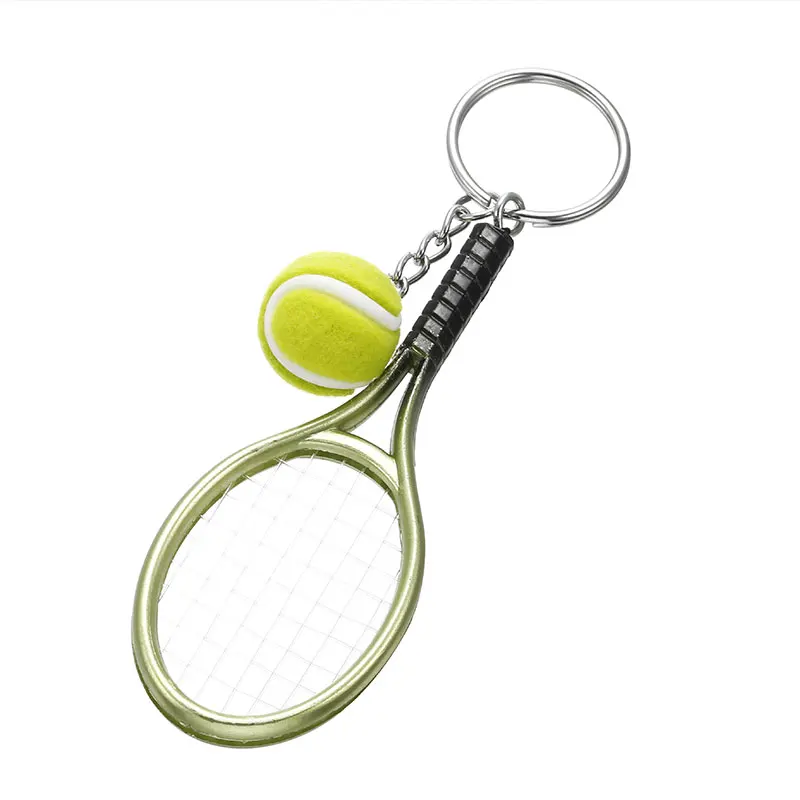 10Pcs Sport Mini Tennis Racket Pendant Keychain Keyring Key Chain Ring Finder Holer Accessories Gifts for Teenager Fan