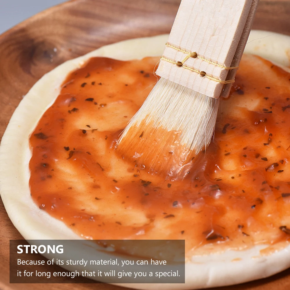 

Heat Resistant Basting Brush Pastry Bbq Wooden Handle Oil Spreader Easy Hold Sauce Baking Accessories Kitchen Tool Wood Pastry