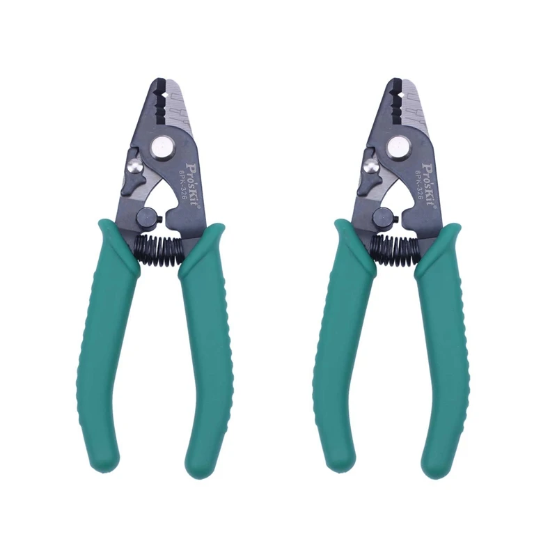 Pro'skit 2X Fiber Optic Cable Stripping Pliers Wire Stripper (148Mm) 8PK-326