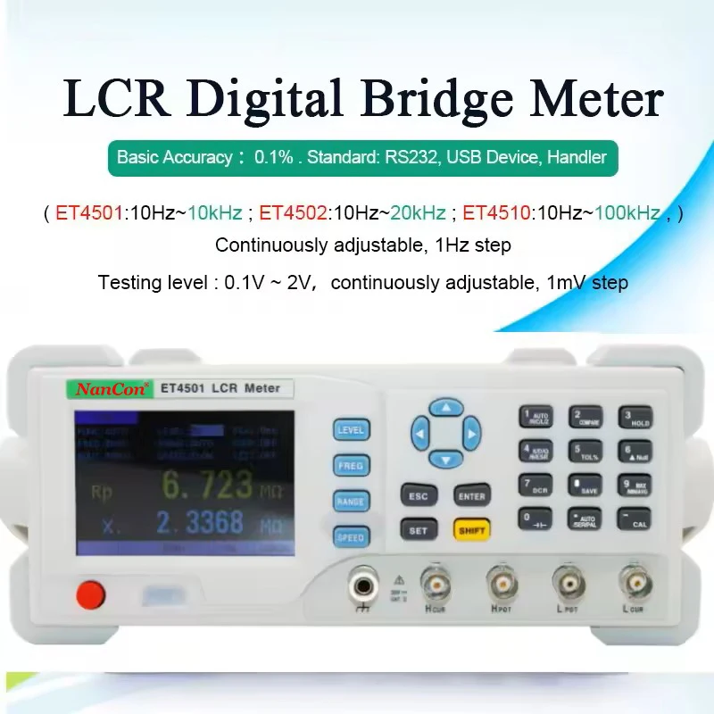 ET4501 ET4502 ET4510 Benchtop Digital LCR Meter Capacitance Resistance Inductance Measure Desktop LCR Bridge Meter High Accuracy