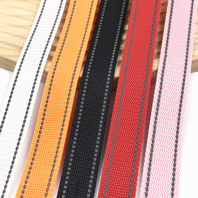 

5Meters 25mm Reflective Webbing Tape Safety Ribbon Band Garment Bag Strap Pet Collar Belts Decor Bias Binding Sewing Accessories