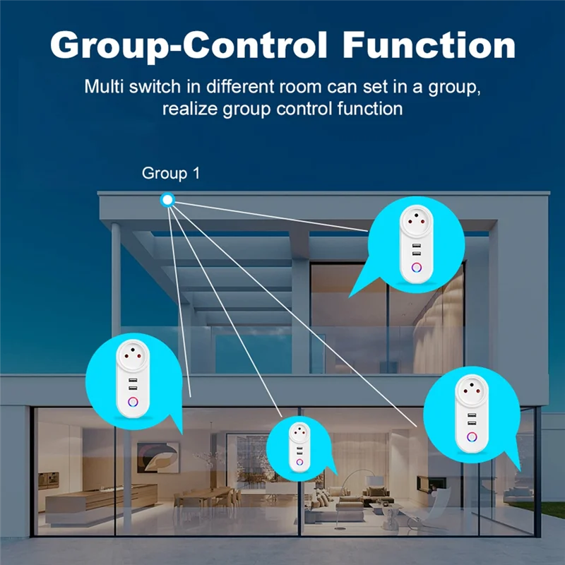 

LICE-Israel Plug Tuya Smart Home 16A Wifi Smart Plug Power Socket USB Charge Outlet Timing Voice Control For Alexa