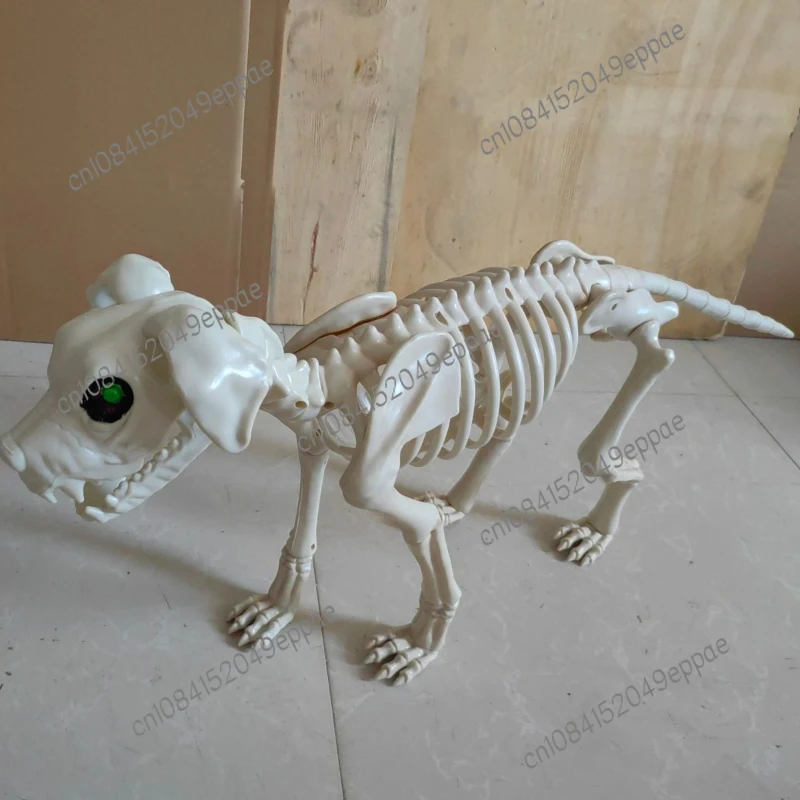 Halloween New Light Hound Skeleton 80cm Large Dog Eye Flashing Light Skeleton Venue Layout Props