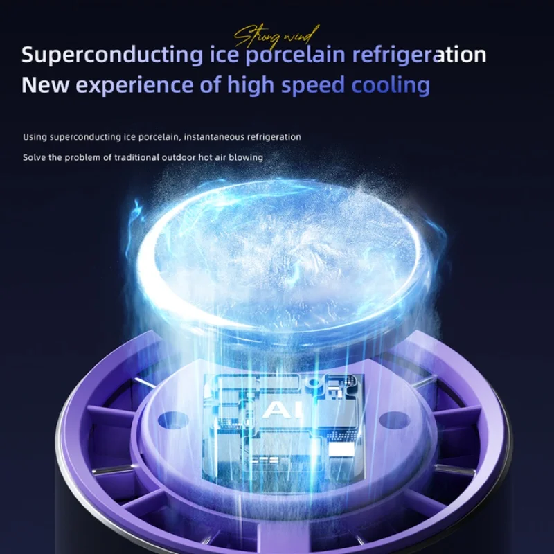 Ventilateur portatif 1-100 vitesses réglable Turbo Mini ventilateur avec affichage LED USB Rechargeable refroidissement par glace ventilateur à main personnel