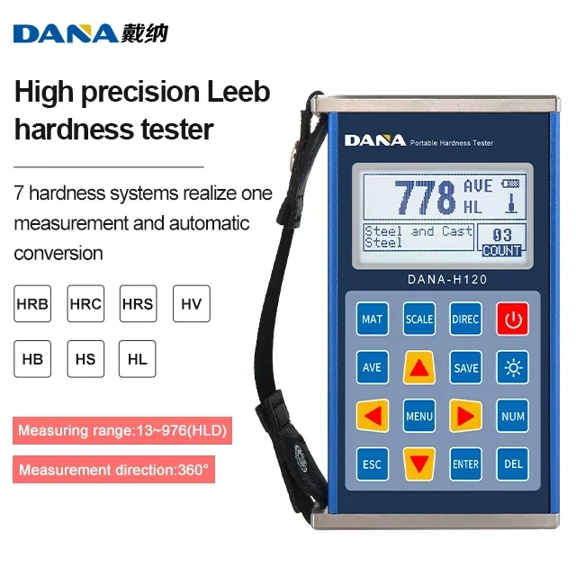 Hot selling DANA-H120 Digital Metal Hardness Tester Machine Portable Leeb Hardness Tester industrial metal detectors durometer