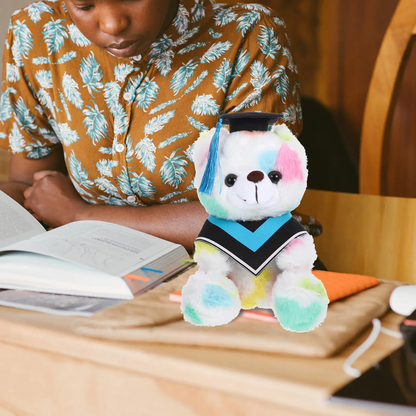 

Graduation Bear Stuffed Animal Adorable Washable Small Decorative Cartoon for Bedroom Living Room Gift Stuffed Bear