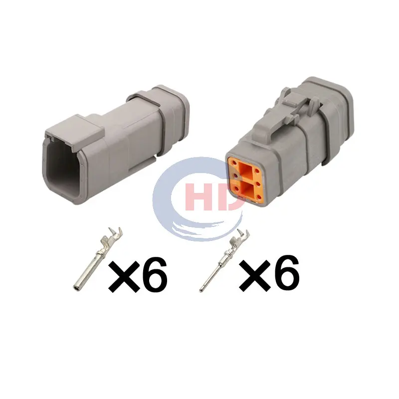 

1-20 sets 6 Pin Deutsch DTM Waterproof Wire Connector Grey Socket Plug DTM04-6P-E007 DTM06-6S-E007
