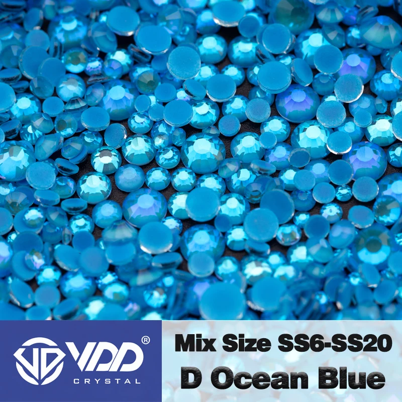 VDD Großhandel Neue Neon Farbe Mix Größe SS6-SS20 Glas Strass Kristall Hohe Qualität Flatback Steine DIY Nail art Dekorationen – Detail 36