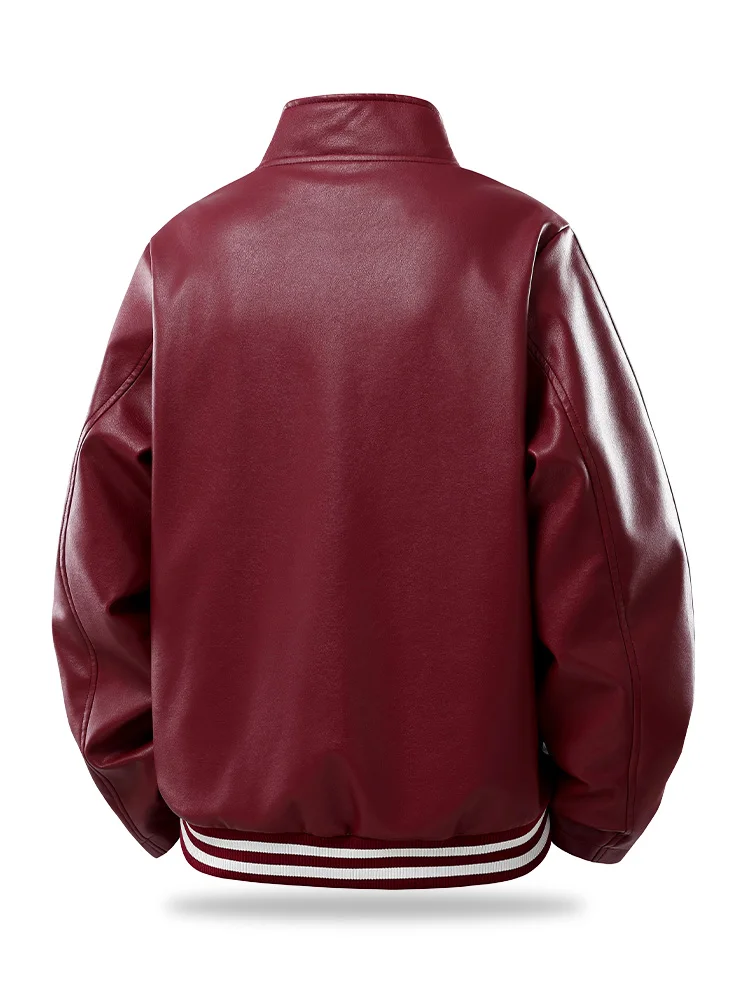 Kurtka męska Jeanswest American Retro Motorcycle Sle Leather Jaet, jesienna, ze stójką, w stylu lotniczym, odzież wierzchnia, casualowa, zapinana na zamek, PU L...