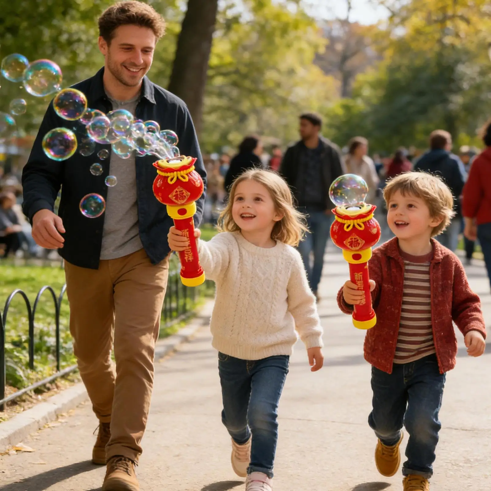Macchina per Bolle 2026 Anno del Cavallo con Musica e Luci, 1000 Bolle al Minuto, Macchina Automatica per Bolle per Bambini all'Aperto