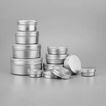 5g 10g 15g 20g 30g 50g 60g 100g 150g frascos de lata de alumínio frasco de vela creme lipbalm recipiente cosmético metal pode caixa de armazenamento vazia
