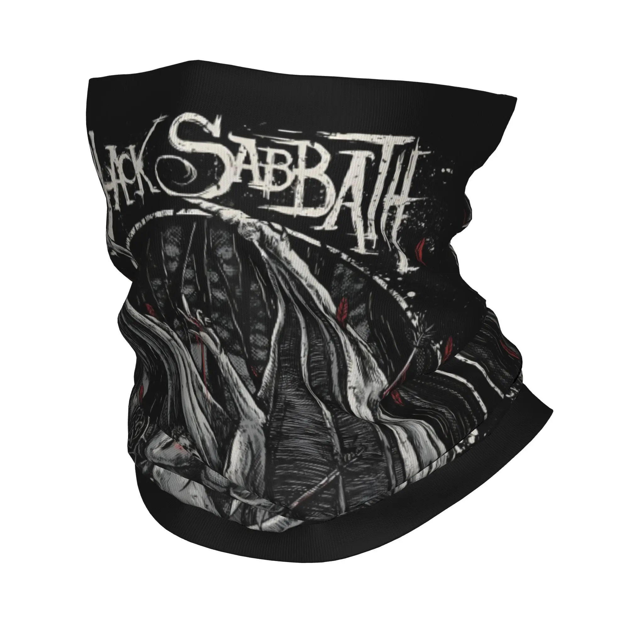 Custom S-Sabbathed Heavy Metal Neck Gaiter Men Women UV Protection Winter Rock Metal Music Bandana Scarf for Hiking