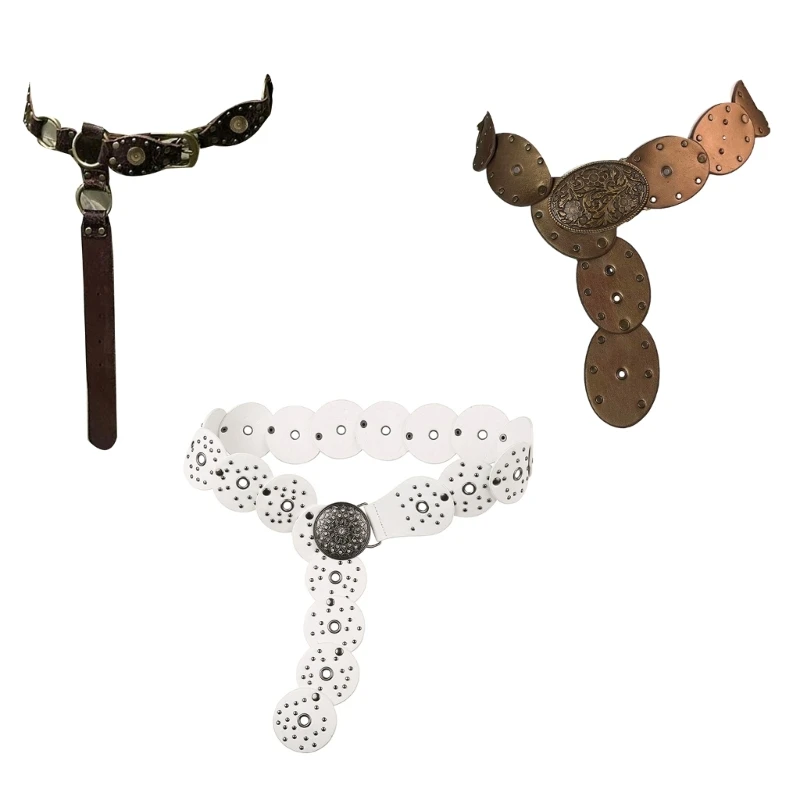 

Hollow Out Male Jeans Belt Luxurious Adjustable Buckle Waist Straps Punk Belt