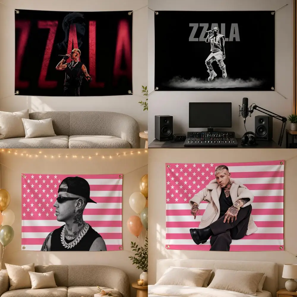Italian Rapper Lazza Urban Style Flags Wall Hanging Flag Banner for Bedroom Dorm Party Festival Camping Indoor Outdoor Decor
