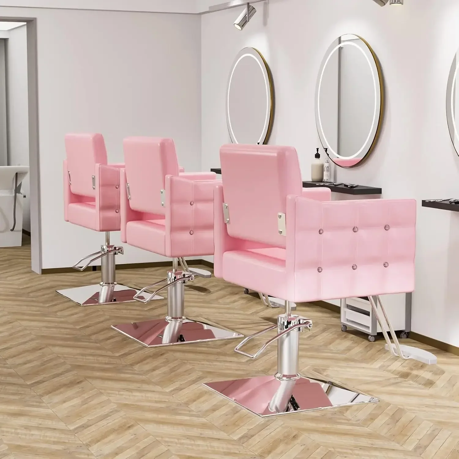 

Chair Hydraulic Barber Chair for Home Barbershop Pink, Braiding Chair for Hair Stylist Heavy Duty