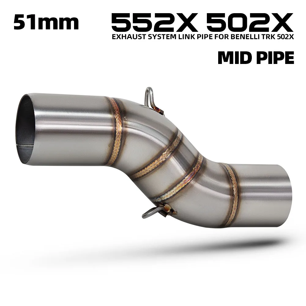 

Adventure Motorcycle Exhaust Pipe Kit 51MM Adapter Middle Tube For BENELLI TRK502X TRK552X TRK 502X 552X