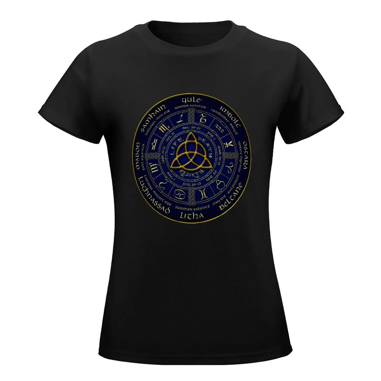 Pagan wheel of the year T-Shirt summer clothes plus size tops female aesthetic clothes tops Women