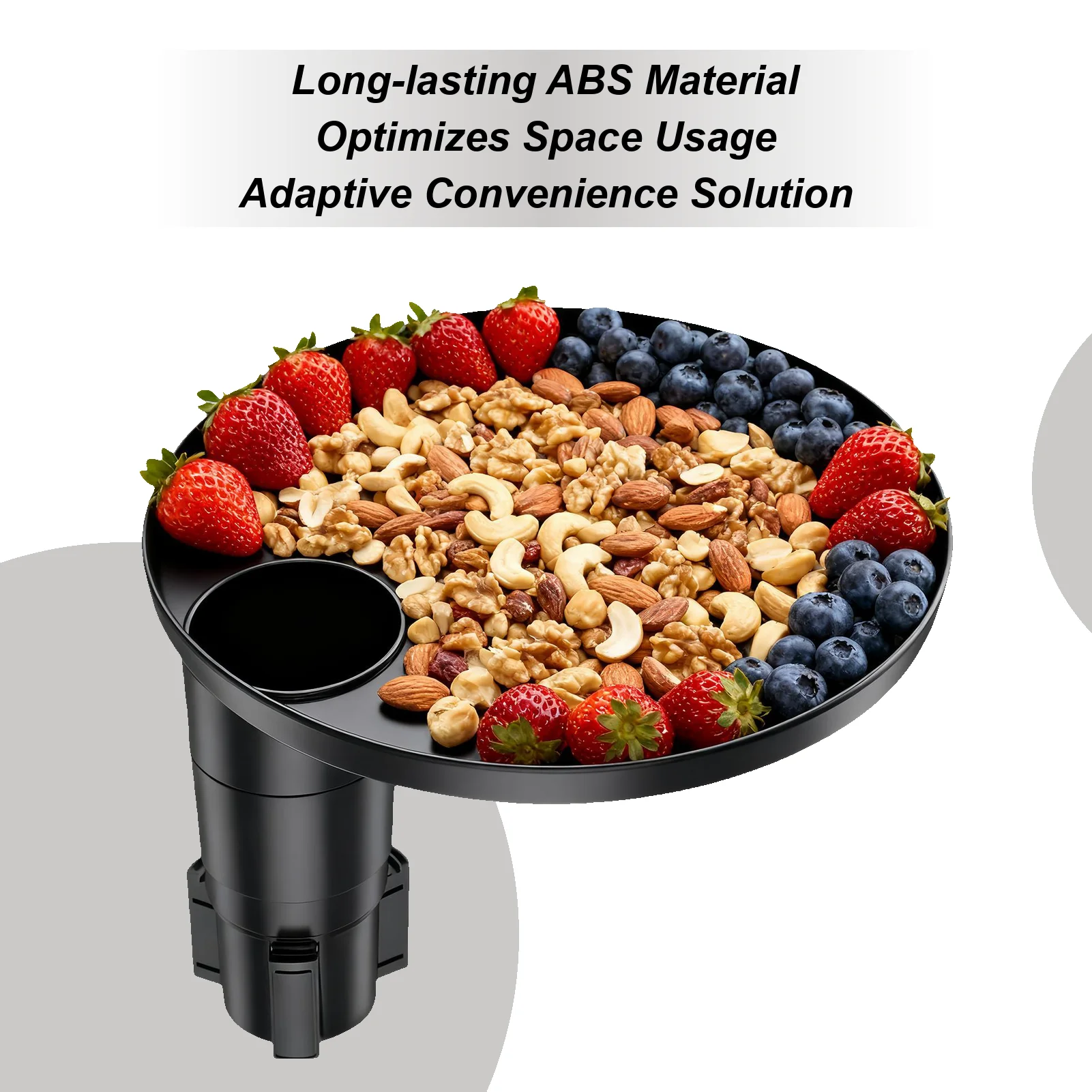 Car Tray Cup Holder Expandable 360 Degree Rotatable Car Cup Holder Expander With Tray For Travel Long Driving Commuting Vehicle