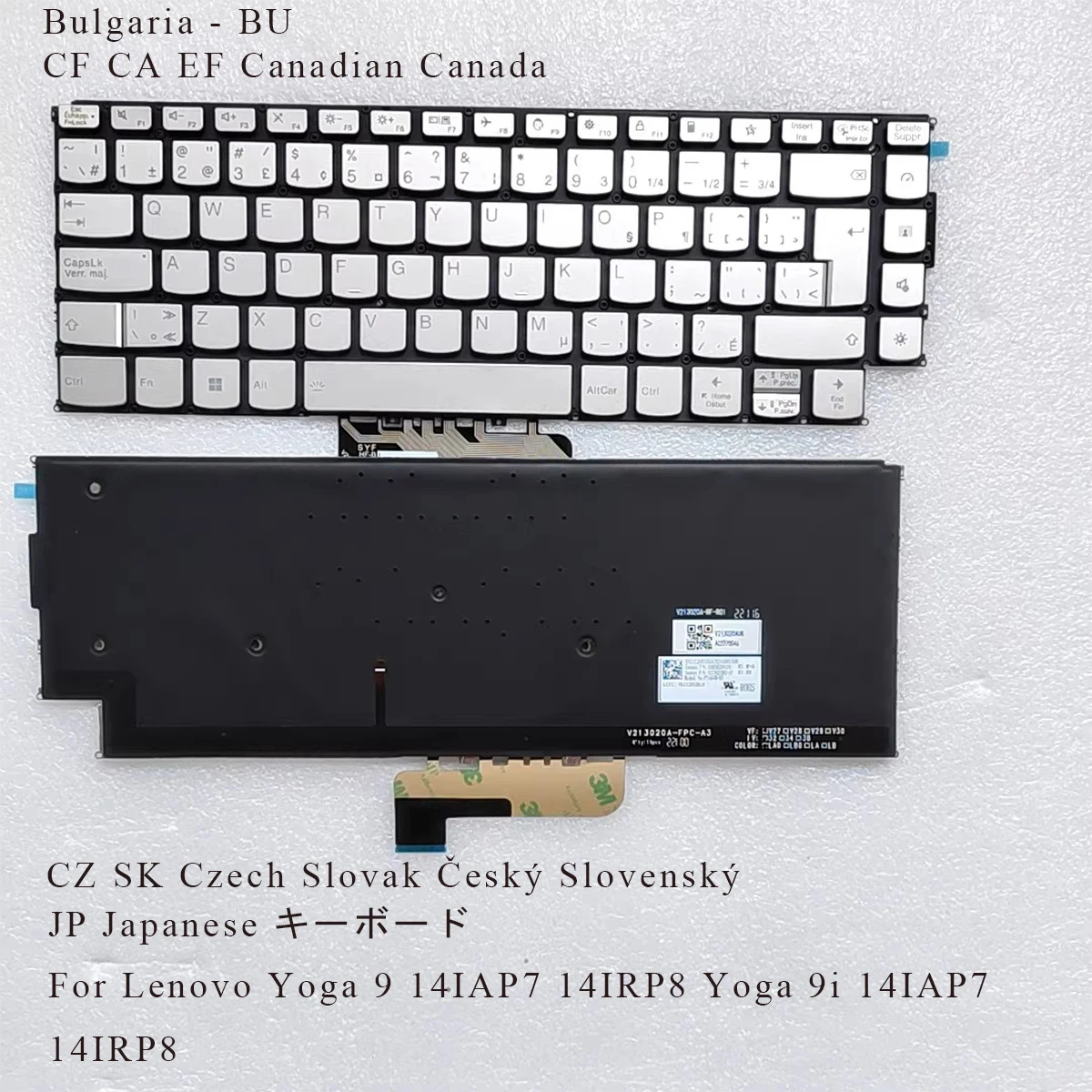 New Bulgarian Canadian Czech Japanese US Keyboard for Lenovo Yoga 9 2 in 1 14IAP7 14IRP8 , Yoga 9i 2 in 1 14IAP7 14IRP8 BACKLIT