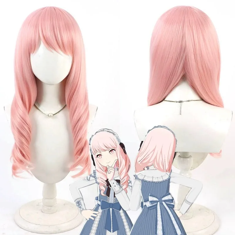 Game Project Sekai Anime Akiyama Mizuki Cosplay Wig 60cm Pink Heat Resistant Synthetic Wigs Halloween Carnival Party Christmas