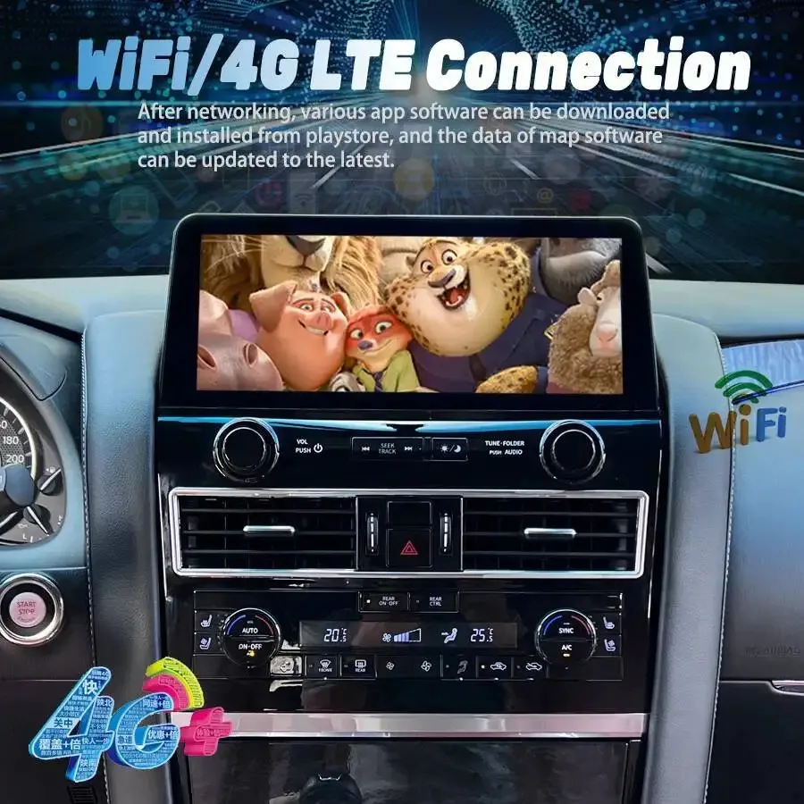 For Nissan Patrol Y61 Y62 2012-2019 Car Radio 12.3inch Android Screen Multimedia Video Player Stereo Auto Carplay GPS Navigation