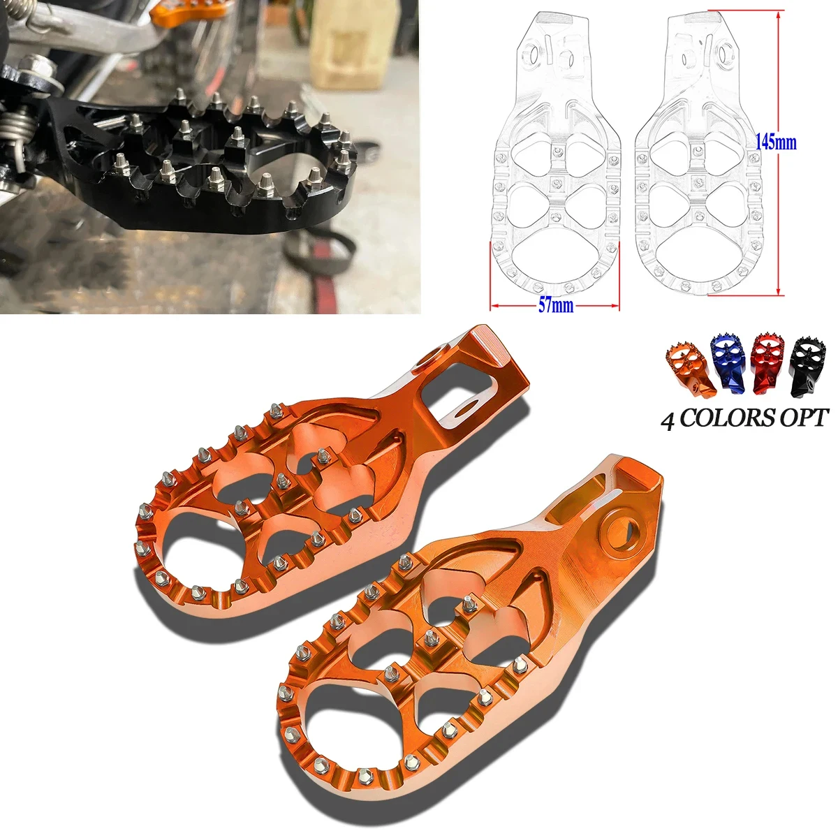 Motorcycle CNC Foot Pegs FootRest Footpegs Rests Pedals For KTM EXC EXCF XCW XC SX XCF SXF 125 150 250 300 350 450 500 2023 2024