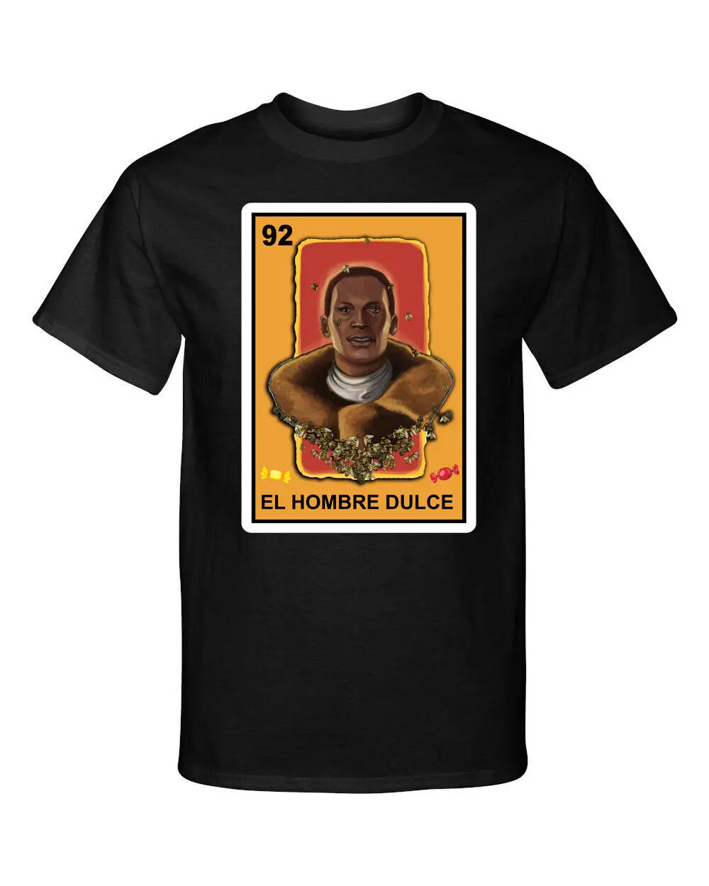 The Candyman El Hombre Dulce Loteria Mexican Bingo Tarot Card Graphic Tee Shirt