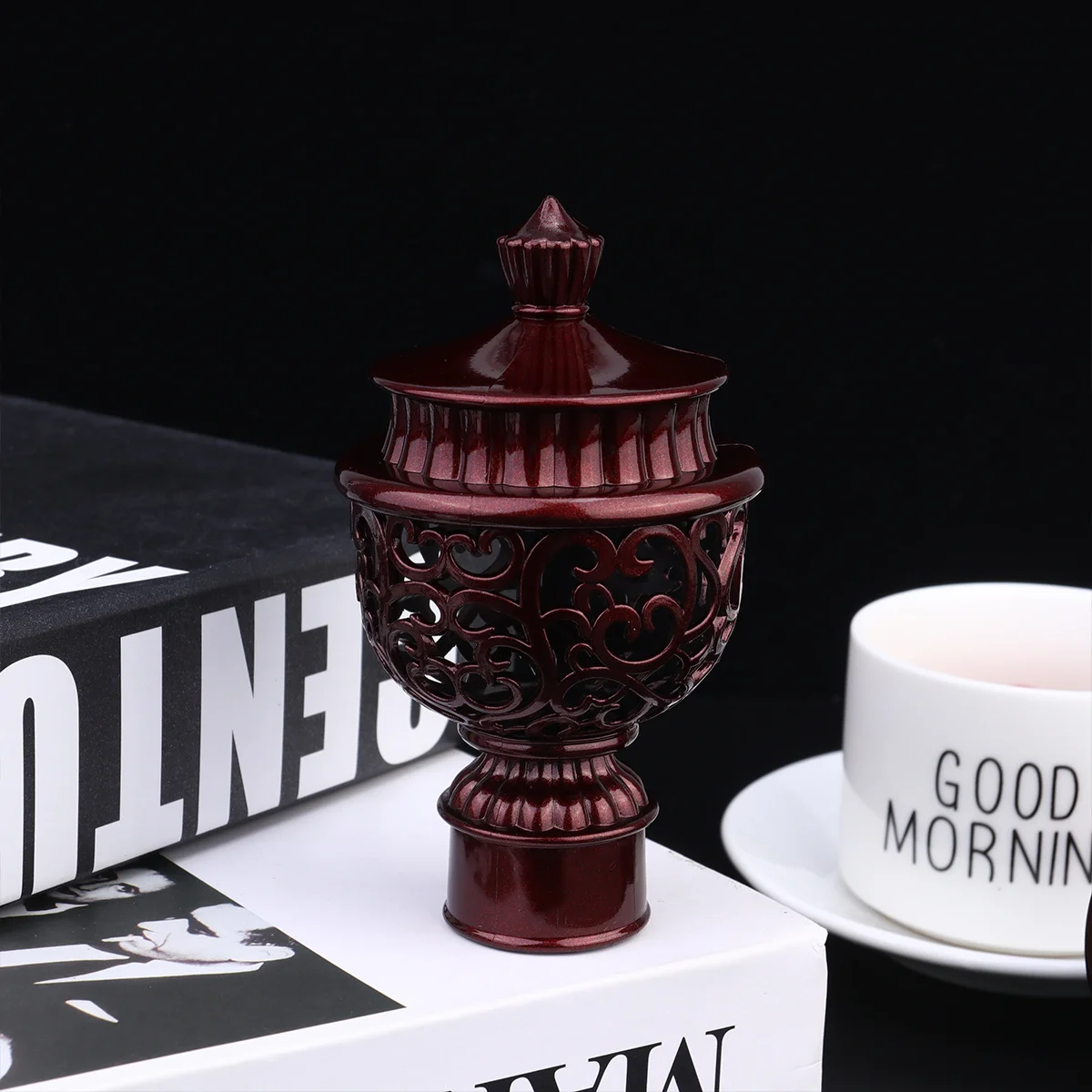 

6pcs Curtain Rod End Caps 26-28Mm Plastic Finials For Window Drapery Poles Decorative Curtain Pole Accessories Home Room Decor