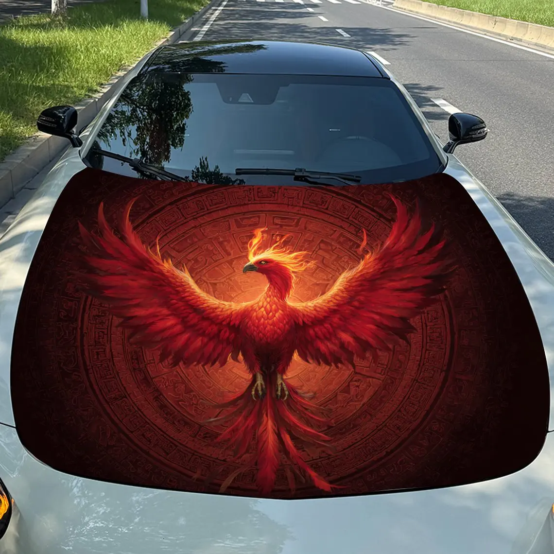

Magic Flame Phoenix Car Hood Stickers, Suitable For SUV And Truck Covers - Waterproof And Durable Vinyl Stickers, High-quality G
