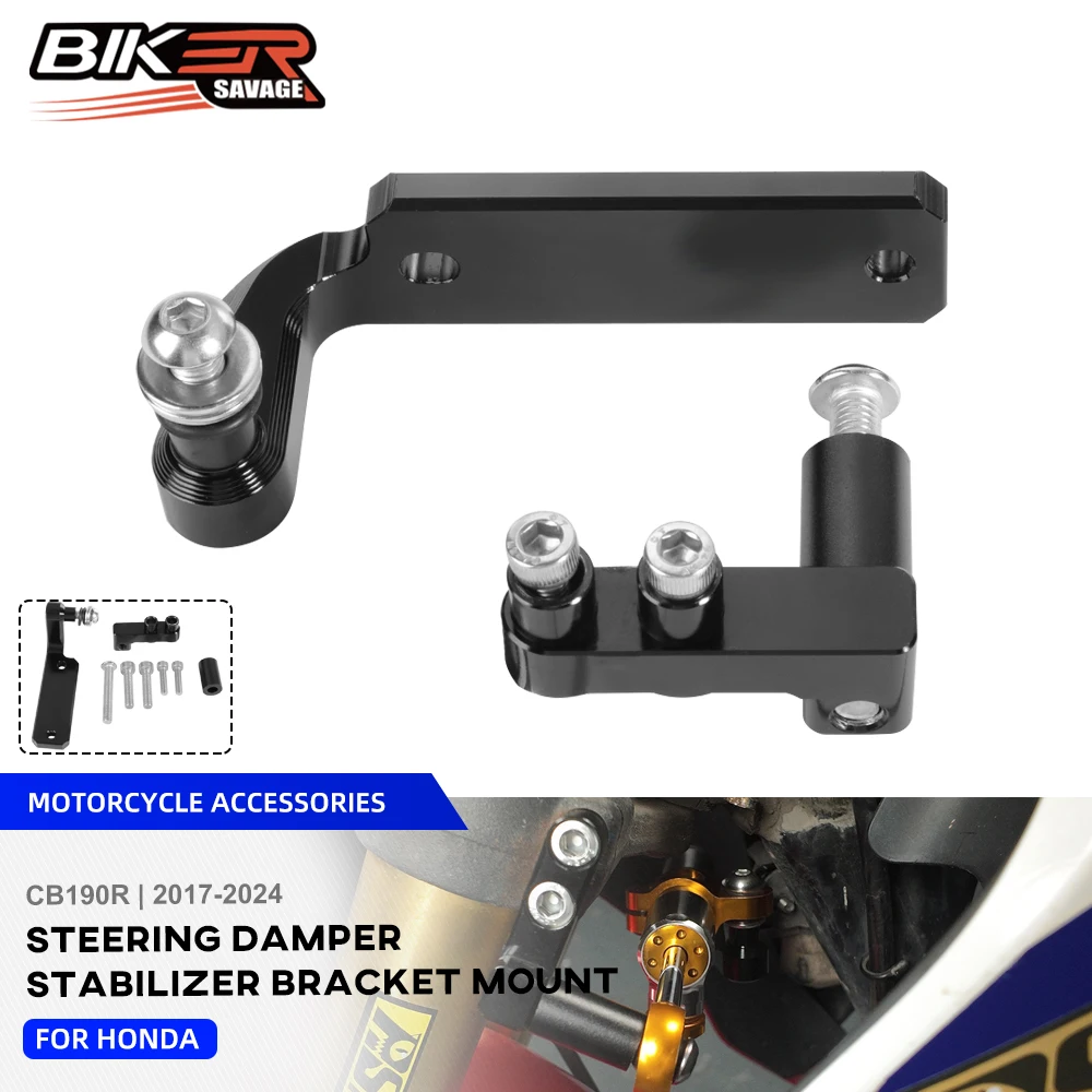 Soporte de montaje del estabilizador del amortiguador de dirección CB190R 2024 para Honda CB190R 2017-2023 Kit de amortiguador de seguridad inverso lineal soporte de montaje
