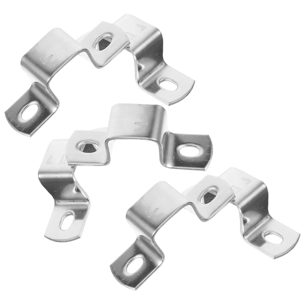 

6 Pcs Pipe Clamps Stainless Steel Strap Clips U for Heavy Duty Silver Wire Tube Fixing