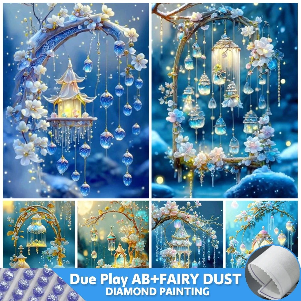 

Fairy Dust AB 5D Wind Chime Fantasy Diamond Painting Landscape Full Drill Art Mosaic Decor Flower Scenery Cross Stitch Craft