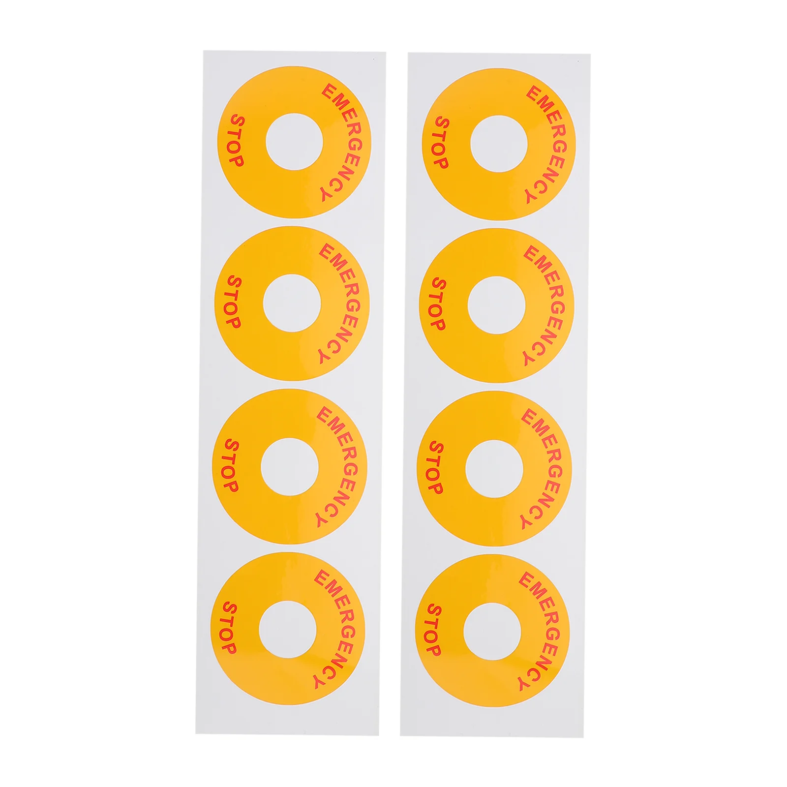 

8 Pcs Circle Stickers Emergency Stop Warning Caution Decal Power Switch Button Sign Decals Work