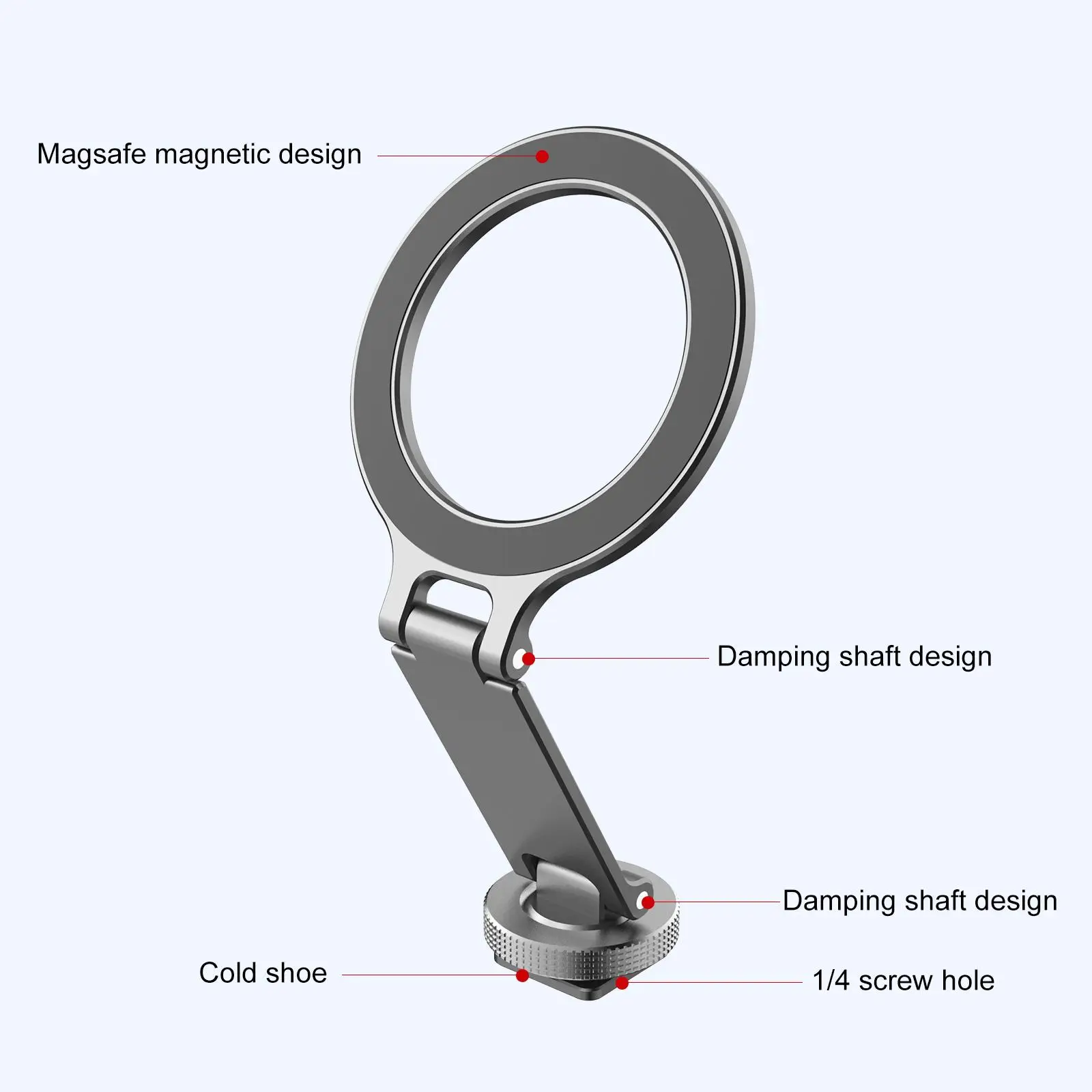 PULUZ Dudukan Ponsel MagSafe Magnetik Sepatu Dingin Dudukan Ponsel Pintar Pada Kamera Dapat Dilipat untuk Seri iPhone 16 15 14 13 12