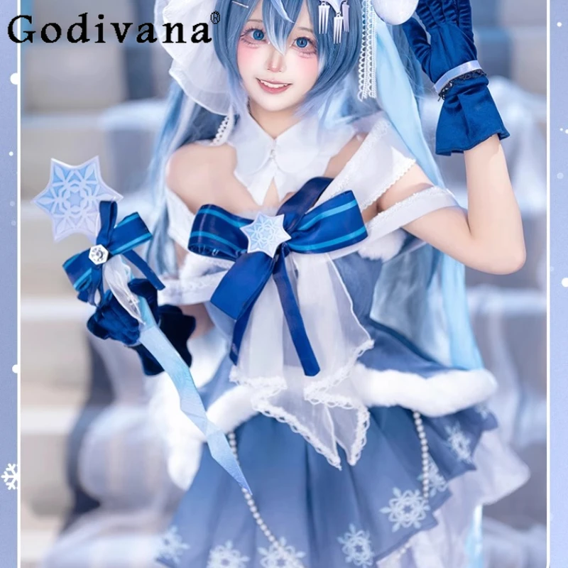 ハロウィンパーティー衣装女性のための冬ロリータコスプレ衣装 Hairwear 小道具スカートセット女の子青色制服スーツ