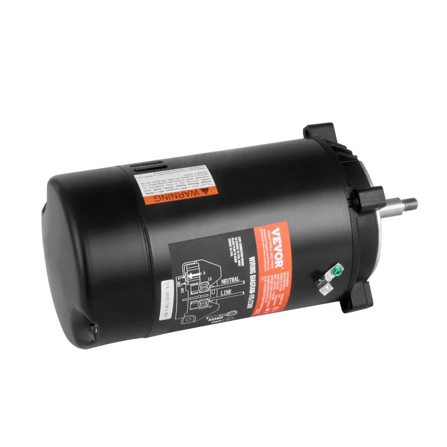 Motor de bomba de piscina de 0,75 HP, marco 56J, 115V, 8 amperios, 230V(4 amperios), 3450 RPM, 60Hz, 1,5 Factor de servicio, 80F, 250V, condensador CCW de rotación Ro