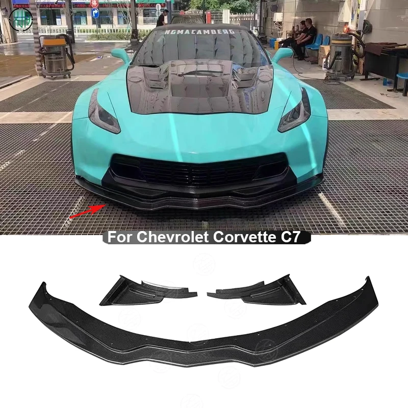 

Сплиттер для переднего бампера автомобиля Chevrolet Corvette C7 из углеродного волокна, передняя губа, спойлер для подбородка, диффузор, детали, обновленный корпус