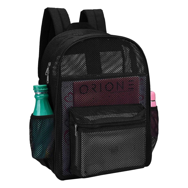 Black Mesh Backpack Comfortable Breathable High Capacity Backpack Fashion Sports Travel Bag