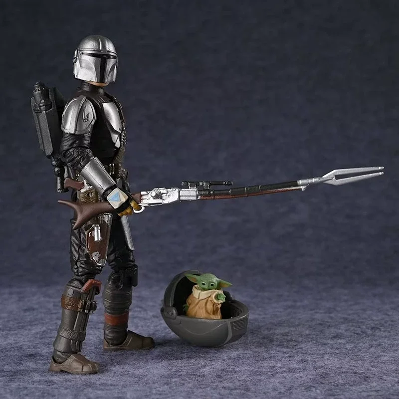 15cm Figurki Mandalorianin Grogu Din Djarin Zestaw Śliczny Grogu 15 cm Figurka w Zbroi PVC Model Anime Zabawka Ozdoba Prezent