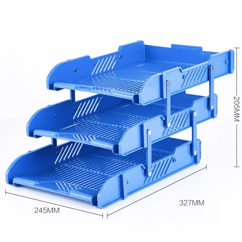 3 층 PP 메쉬 파일 거치대 스탠드, 정리함 문서 트레이, 탄창 레터 페이퍼 문서, 홈 오피스 데스크 리프팅 파일 트레이