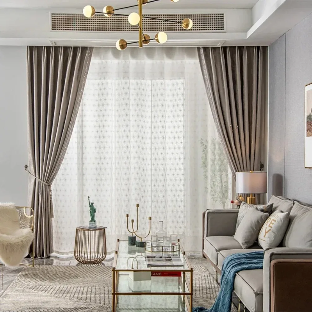 Modern Minimalist Designer Luxury Texture High Precision Jacquard Shading Heat Insulation Curtains for Livingroom Dining Bedroom