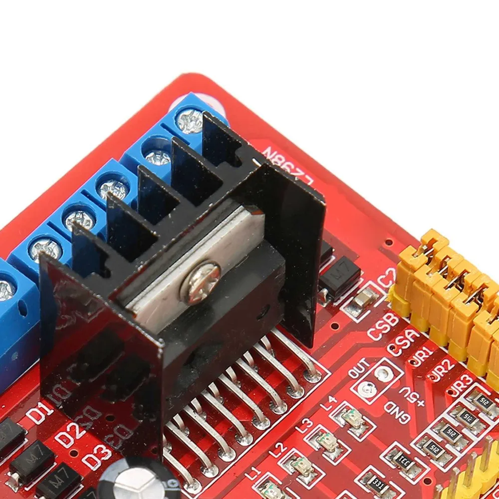 L298N Stepper Motor Driver Module Dual H Bridge 2A DC Motor Controller Board Red Multifunctional Dual H Bridge Motor Driver
