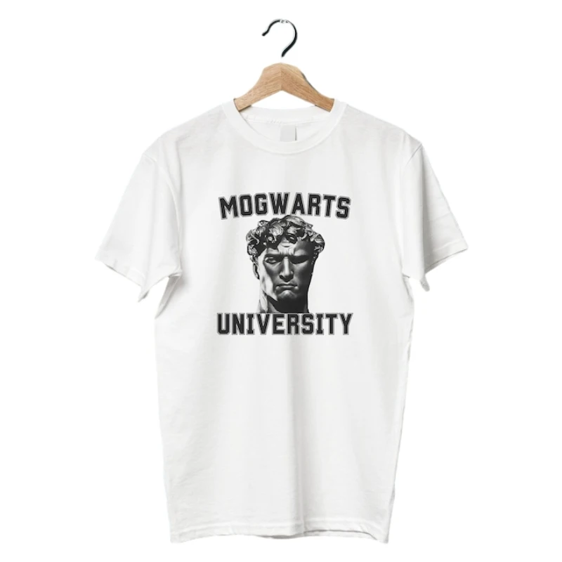 Men's T-shirt Mogwarts University Funny Meme Shirt Mogging Mogger Mog Edging Looksmaxxing Edgemaxxing Tees