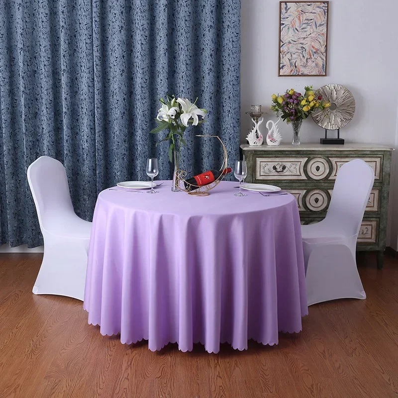 Bruiloft Decoratie Tafelkleed Rond Doek Polyester Effen Kleur Banket Hotelshow Verjaardagsfeestje Effen Duurzaam Voor Gebruik