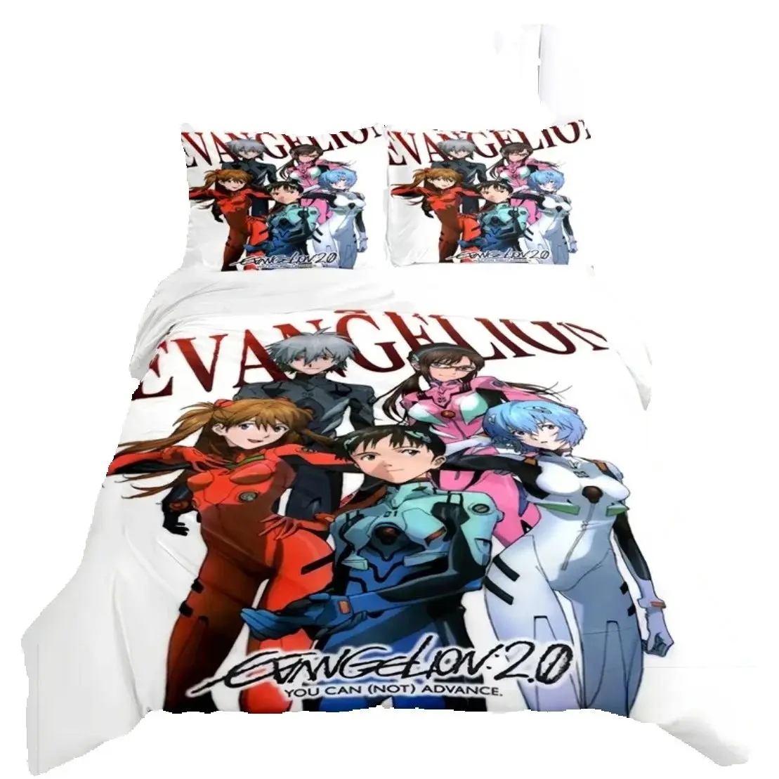 Anime Eva Duvet Cover Evangelion Bedding Set with Pillowcase Figure Asuka Langley Soryu Rei Bedding Set Bedroom Decor Gift